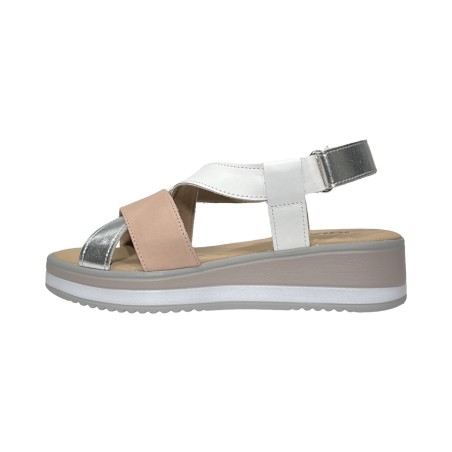 Igi&Co 5685311 sandali donna in pelle argento bianco e nude