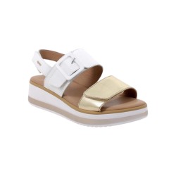 Igi&Co 5685422 sandali donna in pelle laminata oro e bianco