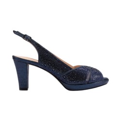 Queen Helena S2877 sandali donna in raso blu