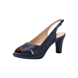 Queen Helena S2877 sandali donna in raso blu 2