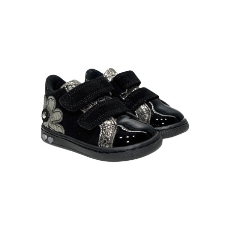 Primigi 6902522 sneakers bambina in camoscio vernice nero