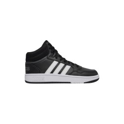 Adidas Hoops 3.0 Mid K GW0402 sneakers bambino in similpelle nero/bianco