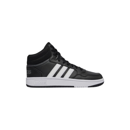 Adidas Hoops 3.0 Mid K GW0402 sneakers bambino in similpelle nero