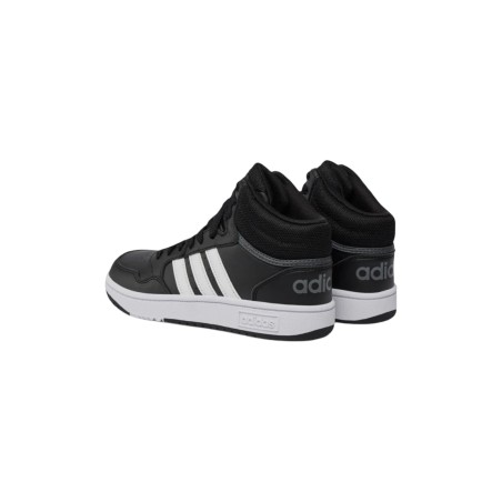Adidas Hoops 3.0 Mid K GW0402 sneakers bambino in similpelle nero