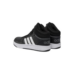 Adidas Hoops 3.0 Mid K GW0402 sneakers sportive unisex in similpelle nero 2