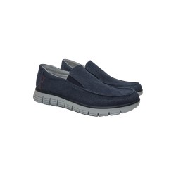 Enval Soft 7720700 slip on uomo in tessuto cotone blu 2