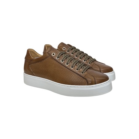 Exton 512 sneakers uomo in pelle color cognac