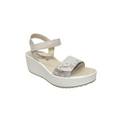 Igi&Co 7665633 sandali donna in pelle panna platino 2