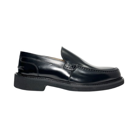 EXTON 2104 mocassini uomo in pelle abrasivata nero