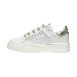 Balducci Kids KIAB1063B sneakers bambina in pelle bianco e platino 2