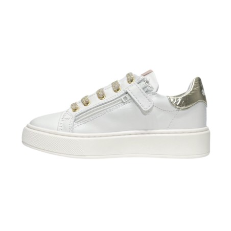 Balducci Kids KIAB1063B sneakers bambina in pelle bianco e platino