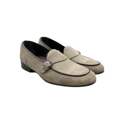 Ferrino Milano G03CU mocassini uomo in camoscio beige