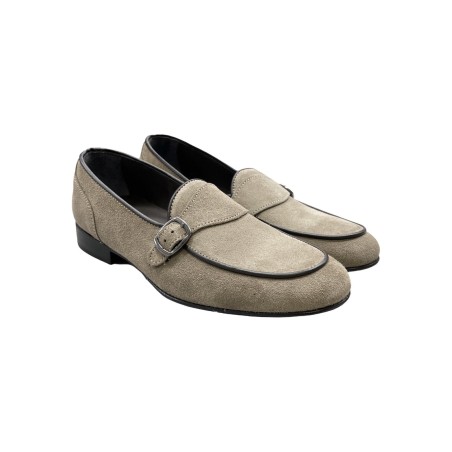 Ferrino Milano G03CU mocassini uomo in camoscio beige