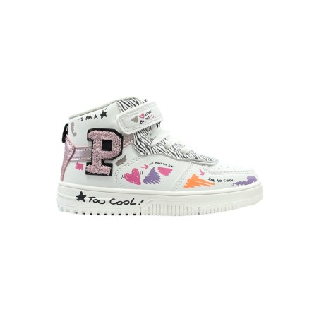 Primigi 6968200 sneakers bambina in similpelle bianco multicolor