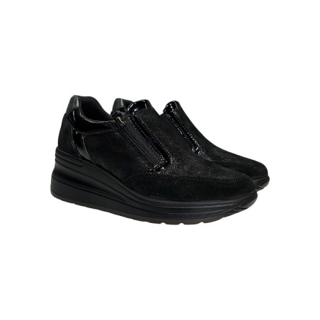Enval Soft 6779700 slip on donna linea comoda in camoscio nero