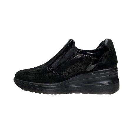 Enval Soft 6779700 slip on donna linea comoda in camoscio nero