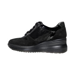 Enval Soft 6779800 sneakers donna in vernice e camoscio nero 2