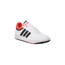 Adidas Hoops 3.0 K GZ9673 sneakers sportive da ragazzo in similpelle bianco