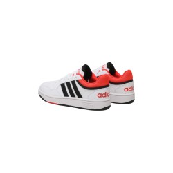 Adidas Hoops 3.0 K GZ9673 sneakers sportive da ragazzo in similpelle bianco 2