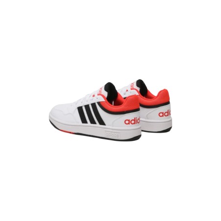 Adidas Hoops 3.0 K GZ9673 sneakers sportive da ragazzo in similpelle bianco