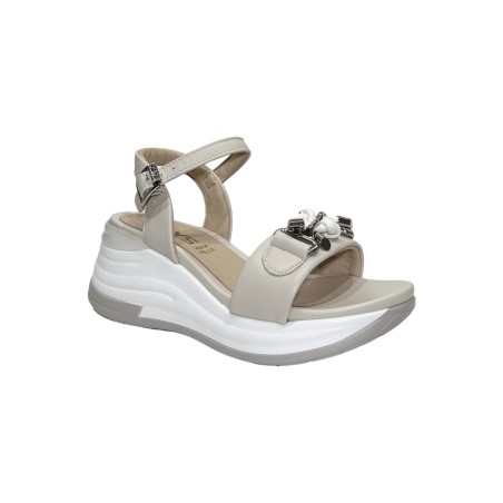 Keys K-11090 sandali donna in pelle color latte