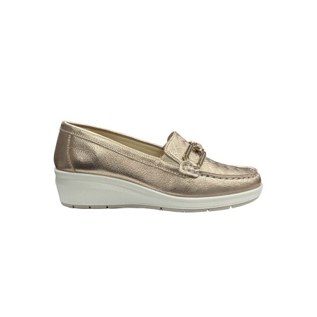 Enval Soft 7752011 mocassini donna in pelle color champagne