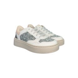 Balducci Kids KIAB1091 sneakers bambina in pelle glitter bianco