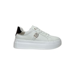 Renato Balestra RB2504 sneakers donna in similpelle bianco nero