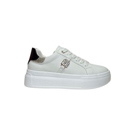 Renato Balestra RB2504 sneakers donna in similpelle bianco nero