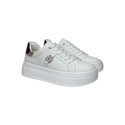 Renato Balestra RB2504 sneakers donna in similpelle bianco nero 2