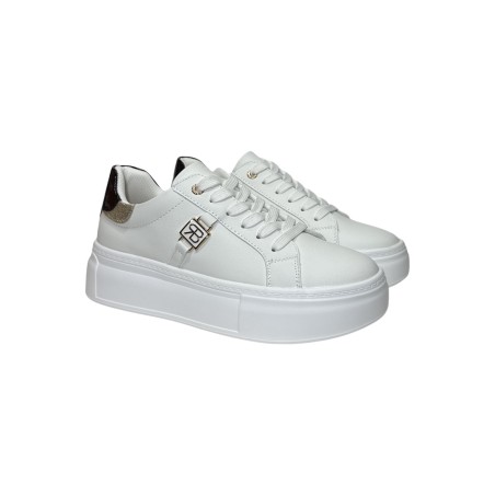 Renato Balestra RB2504 sneakers donna in similpelle bianco nero