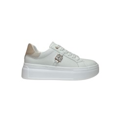 Renato Balestra RB2504 sneakers donna in similpelle bianco beige