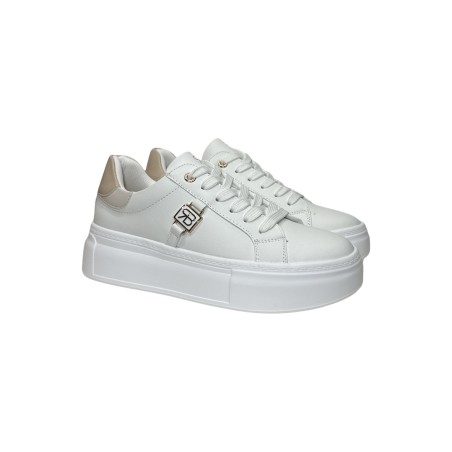 Renato Balestra RB2504 sneakers donna in similpelle bianco beige