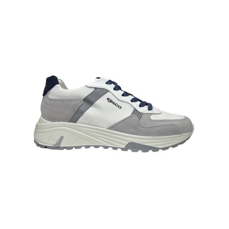Igi&Co 7636233 sneakers uomo in tessuto e camoscio perla