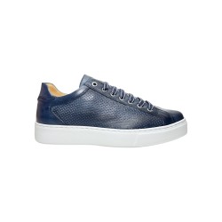 Exton 512 sneakers uomo in pelle microforata blu marine