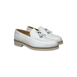 Exton 2174 mocassini uomo in pelle bianco 2