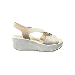 Enval Soft 7780522 sandali donna in pelle platino