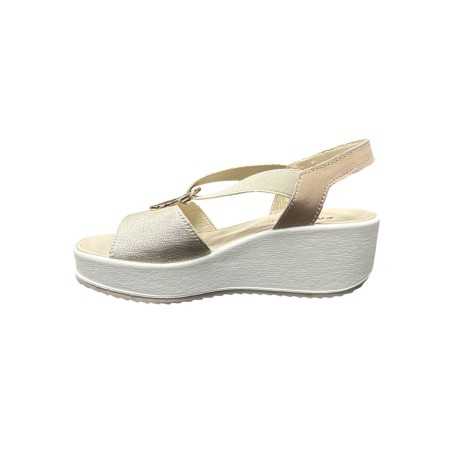 Enval Soft 7780522 sandali donna in pelle platino