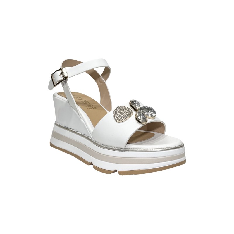 Keys K-11023 sandali donna in pelle bianco