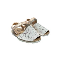 Evoca Shoes sandali bambina in pelle laminata cipria