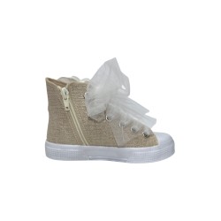 DXO Vigevano C88f sneakers bambina in tessuto beige 2