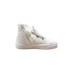 DXO Vigevano C88 sneakers bambina in tessuto macrame' bianco 2