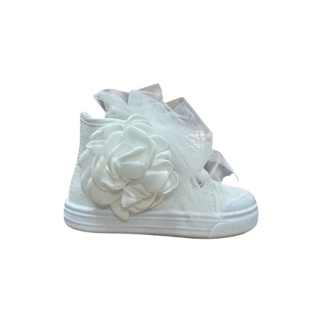DXO Vigevano D88fb sneakers bambina in tessuto bianco