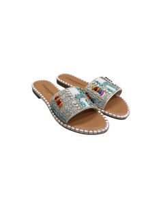 Nazareno Gabrielli 0045 sandali donna in similpelle fantasia bianco
