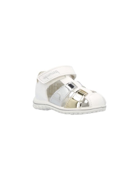 Primigi 7864644 sandali bambina in pelle bianco specchio oro/silver