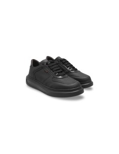 Exton 27 sneakers uomo in pelle gommata nero
