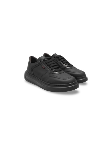 Exton 27 sneakers uomo in pelle gommata nero
