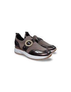 Comart 5D4799 slip on donna in vernice e tessuto taupe
