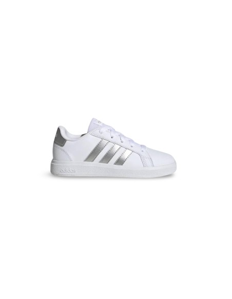 Adidas Grand Court 2.0 K GW6506 sneakers donna in similpelle bianco/argento
