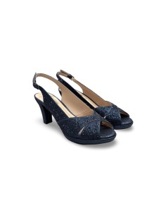 Queen Helena S2877 sandali donna in raso blu